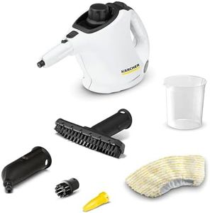 Kärcher SC 1 steam cleaner, steam pressure: 3 bar, heating time: 3 min, power: 1200 W, surface performance: 20 m², tank: 200 ml, with hand, point jet and power nozzle, microfibre cover