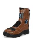 Eego Italy Patrol, Water Resistant Biker boot/Motorcycle riding boot, real leather upper & anti slip sole with steel toe protection, padded in socks, 3M Reflectors,lace free, with rubber gear protector and walkable with shin and ankle protection_PATROL-TAN-9