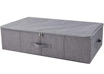 iwill CREATE PRO Under Bed Storage Containers with Lid, Underbed Shoes Storage Box with Zip Cover, Folding Blankets, Clothing Storage Bins, Dark Gray