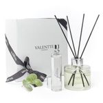 Valentte Reed Diffuser Gift Box for Home, Aromatherapy Essential Oils, Natural Ingredients, Long Lasting Fragrance, Made in the UK (White Neroli and Lemon Diffuser Gift Set)