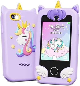 KOKODI Kids Smart Phone Toys, Birthday Gifts Unicorn Toddler Play Phone for Girls 3-10, Touchscreen HD Cell Phone for Kids, Travel Toy Preschool Learning Toy for Kids with 8GB SD Card (Purple)