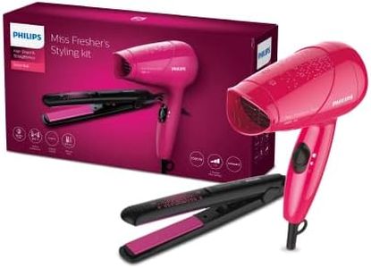 PHILIPS Miss Fresher's Straightener&Dryer Combo Kit For Everyday Styling,Multi, 1000 Watts