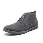 Bruno Marc Men's Chukka Suede Leather Chukka Desert Oxford Ankle Boots,Size 8,Grey,Chukka