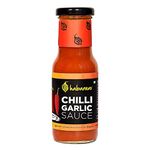 Habanero Chilli Garlic Hot Sauce| Gluten Free |Vegan and Natural Ingredients l Made with Fresh Chillies and Garlic | Red chilli sauce or green chilli sauce replacement | 100% vegan and gluten free | Enjoy with Hakka noodles or Burger buns or bread in fresh pantry | Mix with pizza cheese, cream cheese or Parmesan cheese l 200 G