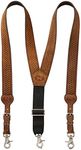 Nocona Belt Co. Men's Basic Basket Leather Suspender, sand brown, Medium