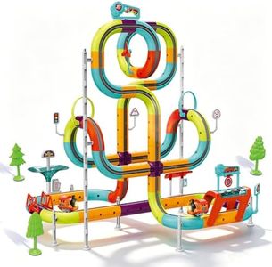 Electric Train Set for Kids - 138PCS 3D Infinity Racer Magnetic Train Set with 2 Klickrail Electric Trains, STEM Train Set Toys Birthday Gifts for Boys Girls Age 3 4 5 6 7 8 Years Old
