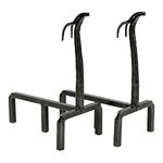 ACHLA DESIGNS Wrought Iron Fireplace andirons Pair, Graphite