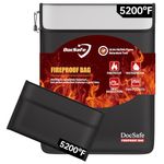 DocSafe Fireproof Document Bag (5200℉) with Fireproof Organizer Travel Case,Heat Insulated Fire＆Water Resistant 8 Layers Safe Money Bag Storage for Important Documents,Cash,Power Bank,Valuables,Black