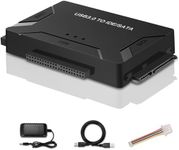 USB 3.0 to IDE/SATA Hard Drive Adapter, External Converter for 2.5" 3.5" IDE SATA HDD SSD DVD Optical Drive, Universal Hard Drive Reader w/12V 2A Power Supply Support 6TB