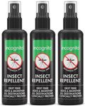 Incognito Insect Repellent Spray - 3x100ml - Travel-Sized Natural DEET Free Formula - Protects for Up to 7 Hours - Shields from a Wide Range of Biting Insects - Travel Friendly Organic Mosquito Repellent