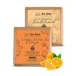 Nat Habit Soothing Sandalwood & Exfoliating Orange Butter Bath Soap With Cold Processed For Skin Whitening, Detoxification & Tan Removal (125g x 2, Combo)