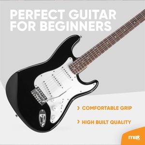 Max Gigkit Electric Guitar Pack – Black, Complete Starter Set