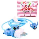 ZOEAST(TM) DIY Animal Bites Protector USB Charger Saver Charging Data Earphone Line Protector Compatible with All iPhone Xs Max XR X 8 7 6 Plus USB Wire (Stitch)