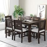 PRIMAXWOOD Sheesham Wood Dining Set | Wooden 6 Seater Dining Table with 6 Chair for Living Room | Hotel Dining Set (Walnut Finish)