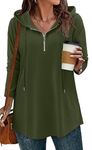 KISSMODA Women's Fashion Hoodies & Sweatshirts Women's Yoga Clothing Loose Lightweight Pullover Army Green