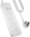 Power Board USB C, Surge Protector Power Strip with 4 AC Outlets, 4 Type C Ports and 2 USB Ports, 2m Extension Cord, Independent Switches,13A/3250W Power Board for Home Office