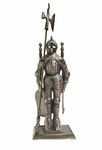 Lizh Metalwork Middle Ages Knight Cast Iron Fireplace Tool Set,Antique Brass