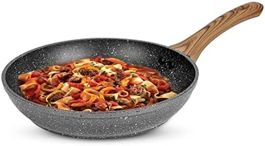 Anko Australia 28 Cm (Dia) Non-Stick Aluminum Frying Pan | 3.5 mm Thickness | 4 Layer Non-Stick Daikin Coating | Wood-Look Soft-Touch Handle | Granite Omelet Egg Pan, Induction & Gas Fish Fry Pan