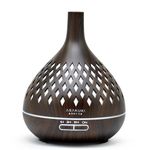 ASAKUKI Plastic 400Ml Essential Oil Diffuser, Aromatherapy Oil Diffuser With Cool Mist, Waterless Auto Shut-Off Humidifier And 7 Color Led Night Lights For Home Baby Office-Black