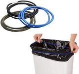 JEKUGOT Trash Can Rubber Bands Set, Fits 13-30 Gallon Bins, Elastic Bands for Home, Office, School, Garbage Can Bands in Black, Blue, Olive Green, Strong Rubber Bands for Secure Trash Bag Hold