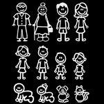 12 Stick Figure Family Your Stick Figure Family Pet Cat Dog Stickers for Car Windows Bumper Phone Notebook Vinyl Decal