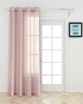 The Trendy House Cotton Linen Solid Curtain with Eyelet Rings Curtain for Window, Plain Curtains for Door, Long Door Curtain, Blackout Door Curtain, Parda for Home (Pink, 5 Feet) (Set of 1)