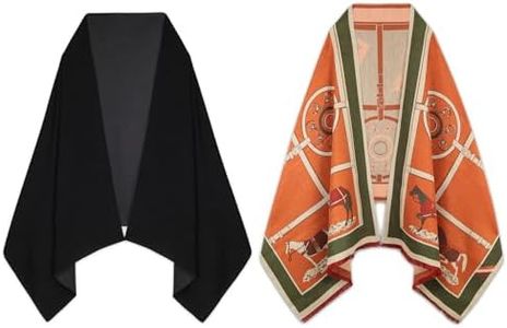 EXTREE Scarfs for Women Pashmina Silky Shawl Wrap for Evening Dressing Blanket Open Front Poncho Cape