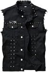 Mcdslrgo Men's Punk Denim Vest Sleeveless Jean Jackets With Rivets