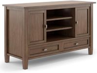 SIMPLIHOME Warm Shaker SOLID WOOD 47 Inch Wide Transitional TV Media Stand in Rustic Natural Aged Brown For TVs up to 50 Inches, For The Living Room and Entertainment Center