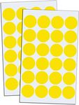 True-Ally 2000 Piece Yellow Color 1 Inch/25mm Round Dot Sticker Self Adhesive Labels Writable Surface for Kids Activity, File Classification, Calendar Planner (Yellow)