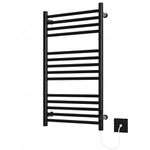 Greened House Siena 400w x 720h Black Electric Heated Towel Rail with Built In Timer Energy Efficient