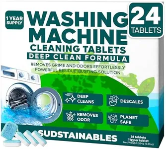 Washing Machine Cleaning Tablets (24 Pack) - Washer Machine Cleaner Tablets for Top Loader, Top Load Washing Machine Cleaner Front Loader, HE Washer Cleaner Tablets, Septic Safe, Deep Clean