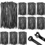 Blulu 1000 Pcs Cable Ties with Metal Tooth 45 lbs 7.9 Inch Stainless Steel Locking Device Nylon Black Cable Ties Self Locking Wire Ties Cord Wrap for Indoor Outdoor Garage Office Garden Workshop