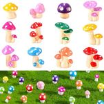 MAOMIA Miniature Mushroom Figurines 32 Pcs Fairy Garden Accessories Mushroom Cake Toppers Micro Landscape Garden Decoration Plant Flower Pots Ornaments