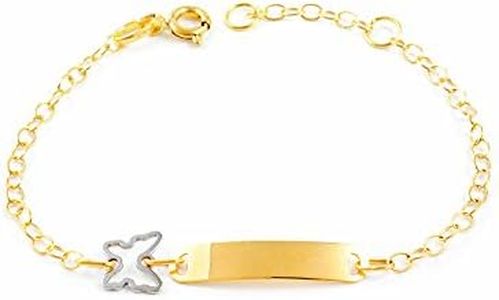 18ct Two Colour Gold Baby Bangle Butterfly Bracelet