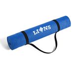 Lions Pvc Yoga Mat 6mm Thick, Anti Slip Eco Friendly Large Floor Mats for Men Women Pilates Gymnastic Fitness Training Exercise Home Gym Workout Travel Camping Crash Matt with Carrry Straps (Blue)