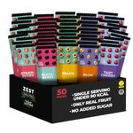 Healthy Snacks for Adults & Kids by Zest Delites, Fruit Leather, Fruit Snacks, Lavashak, Dried Fruit, Fruit Rolls, Collation Santé, Strawberry & Blackberry & Peach & Plum & Sour Cherry, 0.88 oz x 50