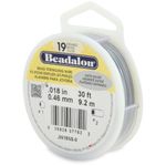 Beadalon 19-Strand Bead Stringing Wire, 0.018-Inch, Satin Silver, 30-Feet, .40 mm