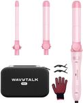 Wavytalk Pro Rotating Curling Iron Set, Automatic Curling Iron Set with 3 Interchangeable Barrel(0.5"-1"-1.25”), Adjustable Heat/Speed/Direction of Rotation, Salon-Quality Curls and Waves,Pink