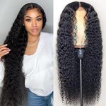 4x4 Kinky Curly Lace Front Human Hair Wig For Black Women 16 Inch With Baby Hair Hd Transparent Lace Frontal Wigs Pre Plucked Brazilian Virgin Wigs Natural Black Color 180% Density 16 Inch