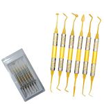 YNR 6 PCS Non Stick Composite Placement Instruments Dental Restorative Filling Gold Titanium Coated Kit CE