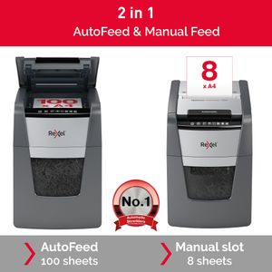 Rexel Optimum 100-Sheet Shredder – Auto Feed Paper Shredder