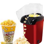 TOPHAVEN Hot Air Popcorn, Popper Electric Machine Snack Maker, with Measuring Cup and Removable Lid/Instant Popcorn Grade Aluminum Alloy Oil Free Popcorn Maker