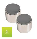 LumenEco Universal Dimmer Light Switch, Rotary Knob D-Spindle, Replacement D-Spindle, 6mm Dimmer Knobs, Durable, Easy Installation, Premium Quality - Pack of 2 (Brushed Chrome)