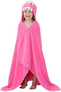 COOKY.D Baby Bath Towels with Hood Ultra Soft Large Animal Baby Blanket for Boy and Girls, Perfect, 135x80cm, 0-9 Years, Rose Red Dinosaur