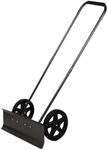 Yard Butler Snow Plow Rolling Push Shovel - Heavy-Duty Snow Shovel with Wheels - Efficient Snow Removal Tool - Ergonomic Design, Powder-Coated Steel for Long-Lasting Performance - 24" Wide Blade