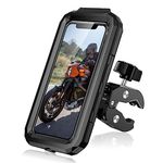 LUROON Bike Phone Mount Case, Universal 360° Rotation Waterproof Bicycle Motorbike Handlebar Phone Holder, Sensitive Touch ID Face ID Bike Phone Holder Compatible with 3.5" to 6.1" Smartphones