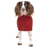 Ruff and Tumble Dog Drying Coat (Classic Collection) | Fast-Drying Dog Towel Coat & Dog Dressing Gown with Hood (Rosehip - L)