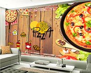 ALL YOUR DESIGN Peel N Stick Wallpaper Pizza Shop Design Self Adhesive, Waterproof & Laminated Wall Sticker for Home Decor, Living Room, Bedroom, Hall, Kids Room & Restaurant 4x7 Feet