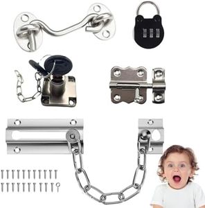 5 Pieces Busy Board DIY Accessories for Toddlers - Sensory Board Parts - Latch- Door Chain - Lock with Key -Gate Hook- Montessori l Toys - Early Development Items